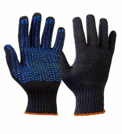 Перчатки трикотажные черные 5 нитей