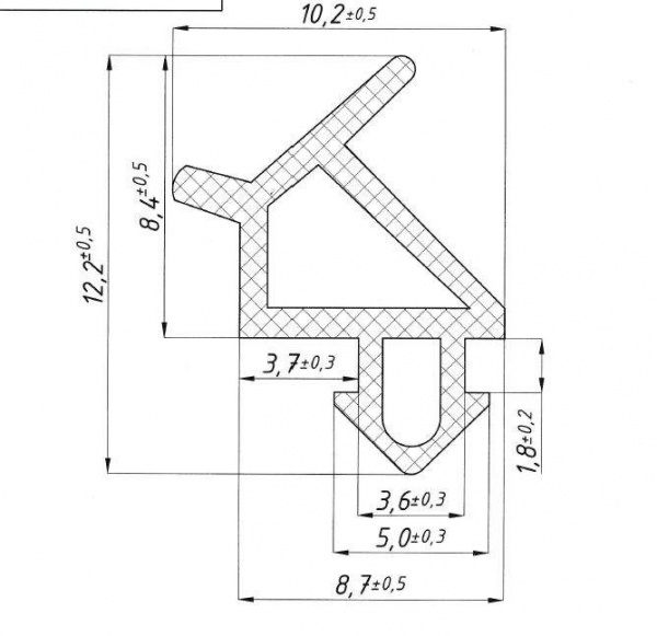 Уплотнитель ВИНТЕК СТП-709 универс. серый RAL7040 (уп.300м)